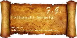 Foltinszki Gergely névjegykártya